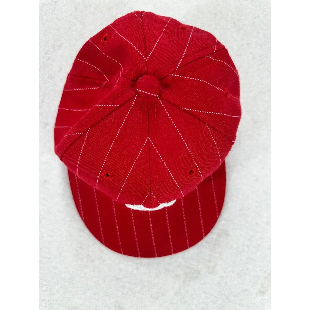 New Era 59FIFTY NY Yankees Fitted Hat Red Pinstripe Youth Size 6 3/4 MLB Cap